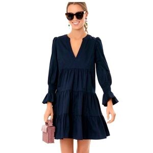 Pomander Place Navy Kenzo Dress.  Size S.  Cotton Poplin